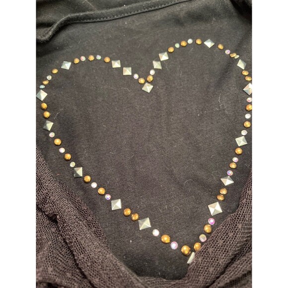 D-Signed Disney Black Mesh Metallic Heart Sleeveless Stretch Children's Dress XL - Picture 12 of 14